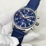 Copy IWC Pilot's Spitfire Automatic Watch Orange Hand Blue Leather Strap